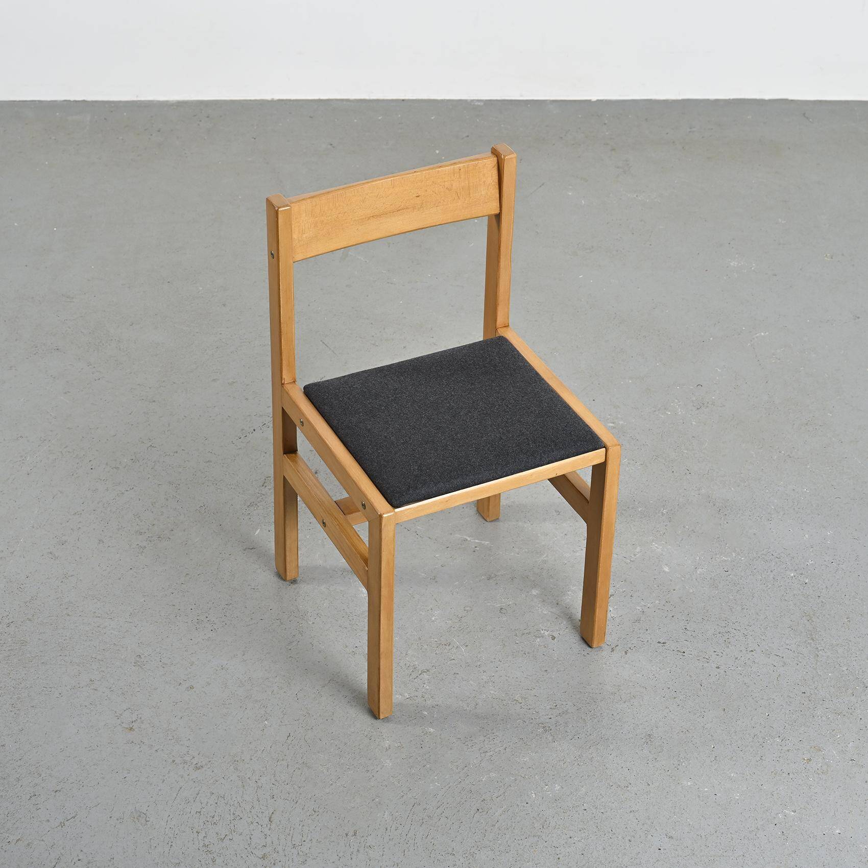 Chaise en Acajou Blond par André Sornay, circa 1960