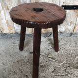 Vintage wood picking stool #a227