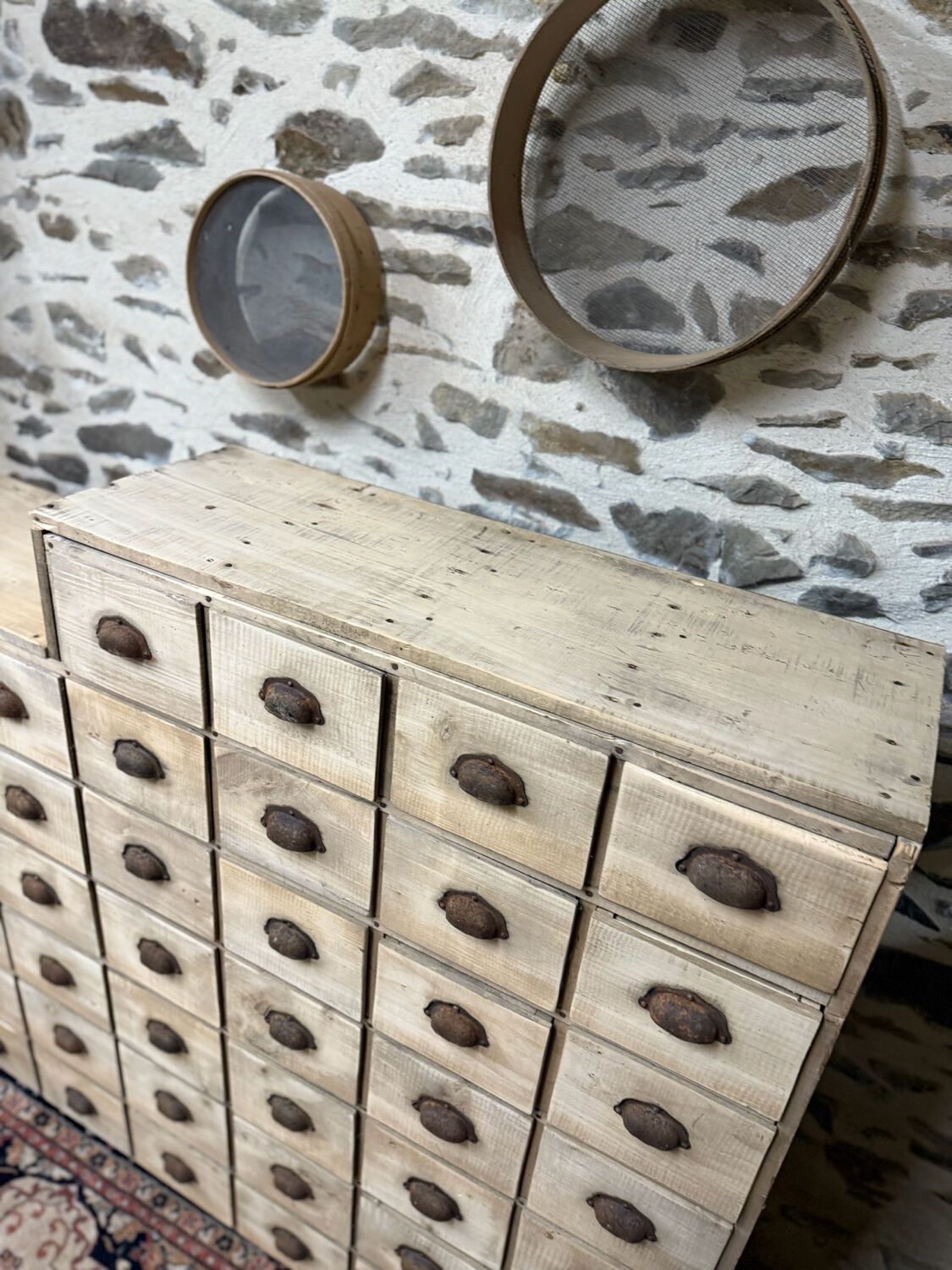 Magnificent wooden workshop cabinet.