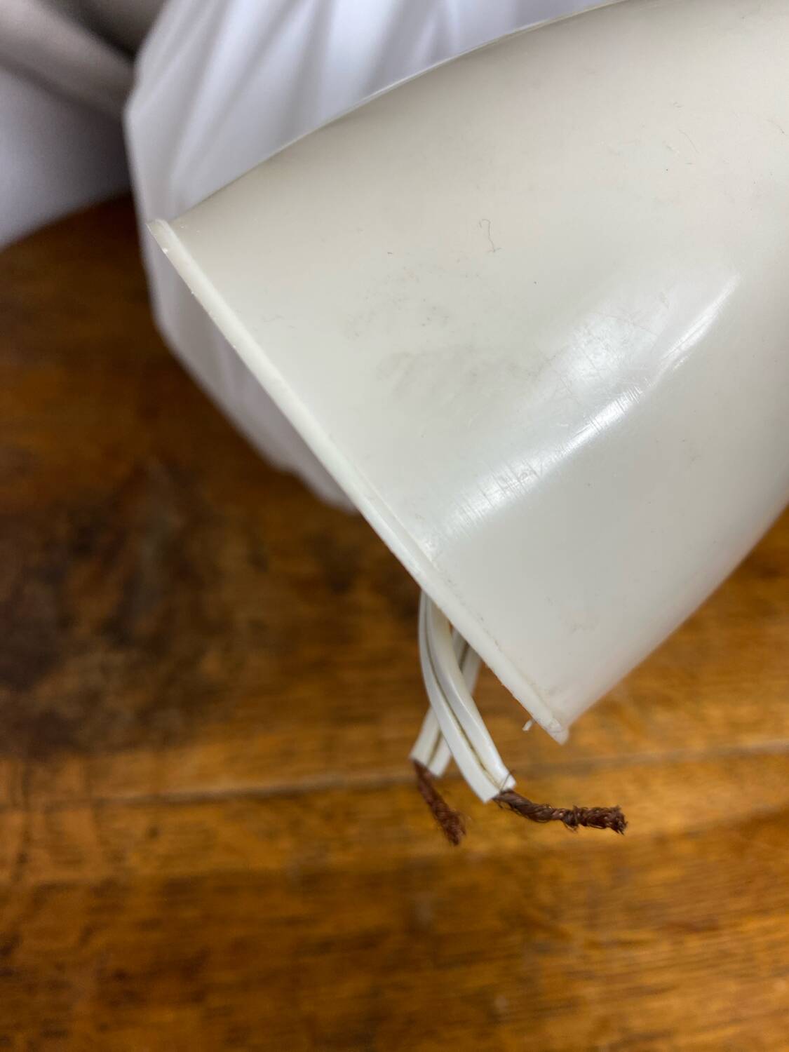 Designer pendant light with geometric opaline glass globe, mid-20th century