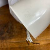 Designer pendant light with geometric opaline glass globe, mid-20th century