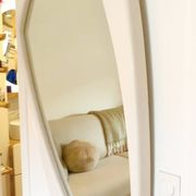 Space Age XXL lacquered wood mirror, France 1970s