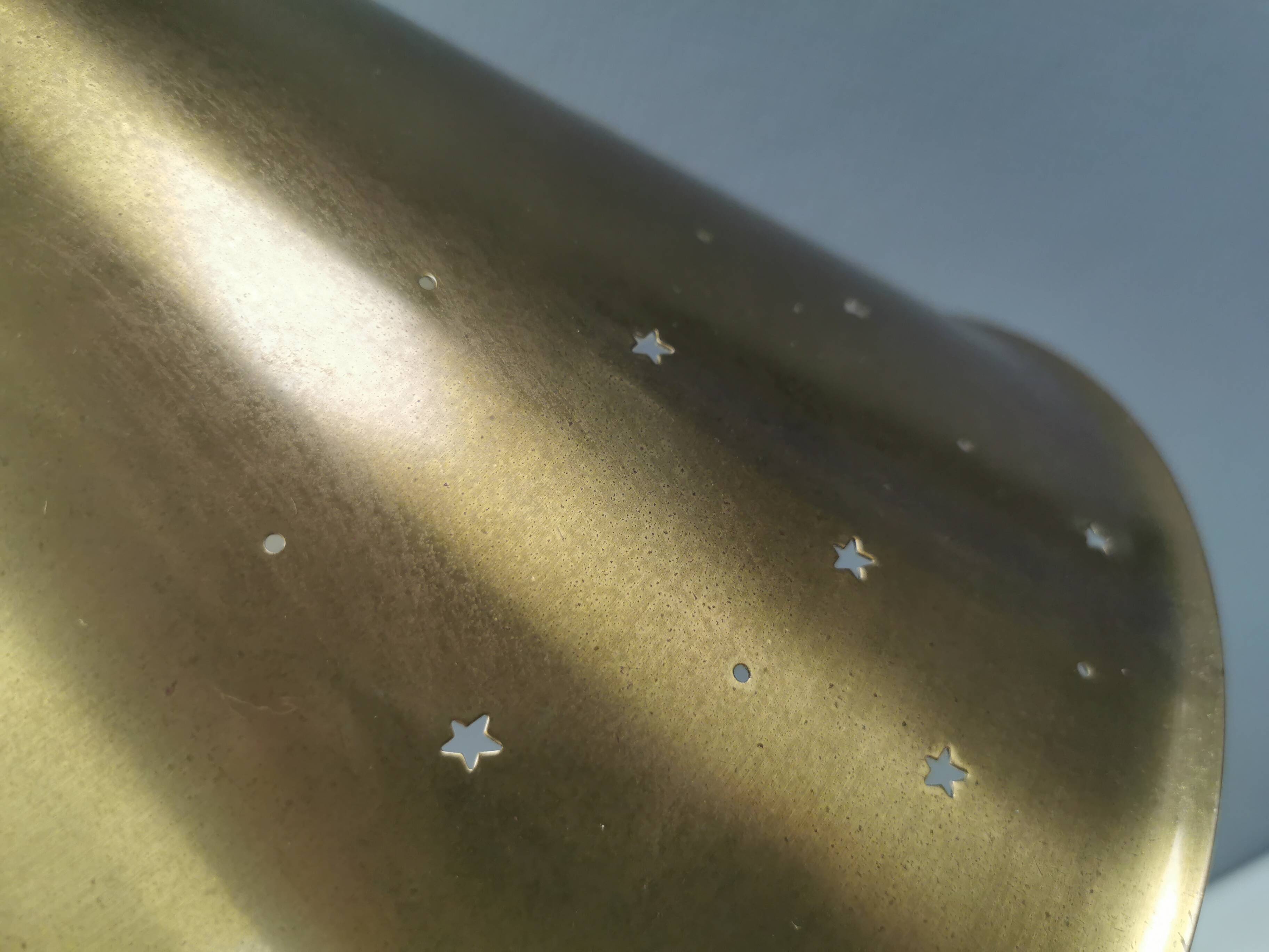 Hanging lamp from Danish Fog&Mørup 1950s, made of solid brass.