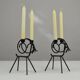 Pair of Black Metal Goat Candleholders — Gunnar Ander for Ystad-Metall, Sweden, 1960s