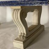 Blue granite table azul bahia and pierre limoneuse circa 1980