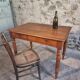 Antique French oak writing desk with 2 lockable drawers, circa 1920.