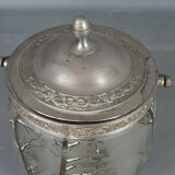 Former glazed glass biscuit maker decoration Vosges landscape of Legras, around 1900. SB