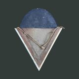 Art Deco half-moon wall mirror