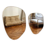 Large organic dune mirror - gold