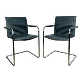 Paire de fauteuils Dialog par Walter Knoll pour Art Collection, cuir 