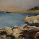 Huile sur toile, Port de Concarneau, 90x70 cm, 1949, marine Bretagne