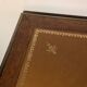 Antique Louis XVI style vintage desk, leather, brass, cherry wood