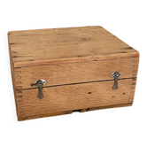 Antique solid oak chest - 31 x 26 x 15