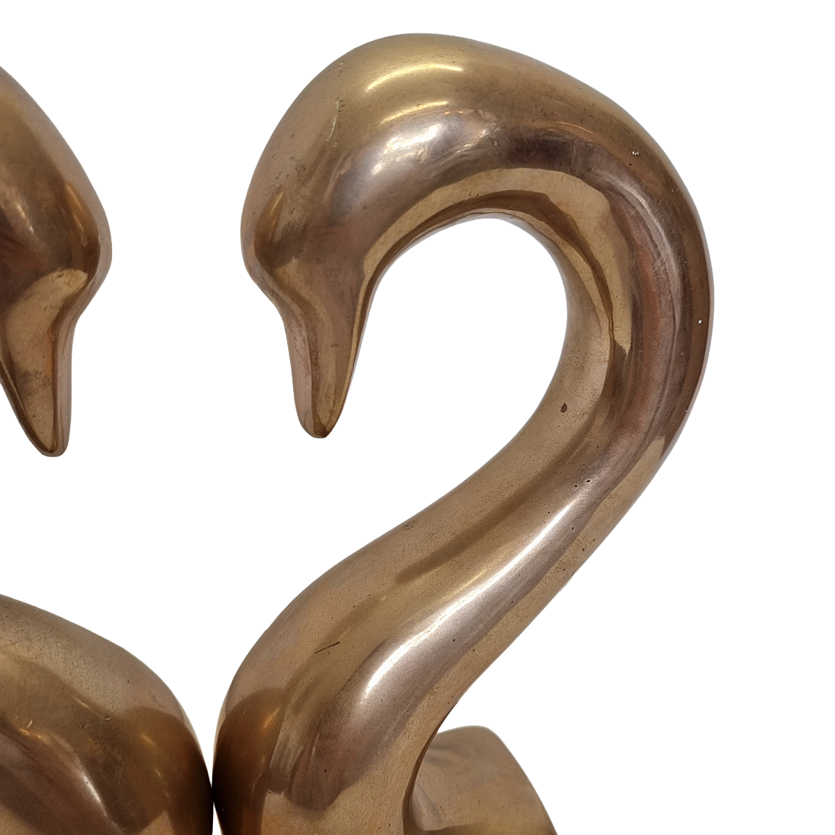 Vintage Italian Brass Swan Neck Bookends, 1970s