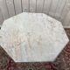 Table octogonale plateau marbre et pied en bois