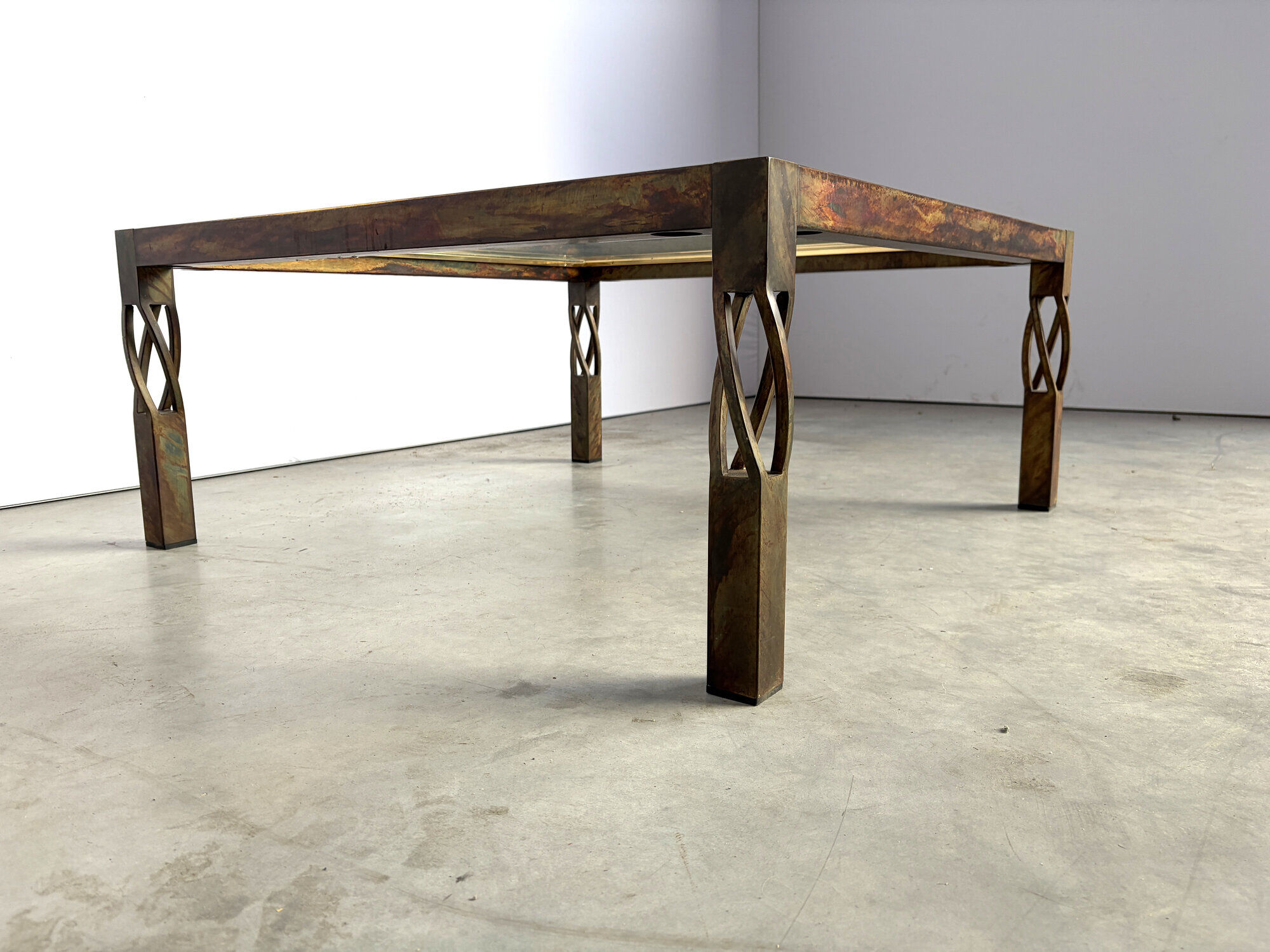 Vintage steel coffee table, 1980s