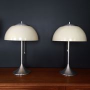 Duo of vintage lamps foot tulip Unilux 1970s