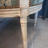 Medallion armchair Style Louis XVI patinated