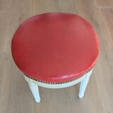 Leather pouf stool
