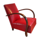 Fauteuil art deco skaï rouge