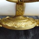 2 gilt bronze empire restoration porcelain wall lights sconces