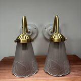 Pair of swan neck wall lights