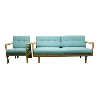 Canapé daybed et fauteuil série Antimott par Knoll, Allemagne, 1950s