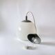 Suspension boule vintage en opaline blanche