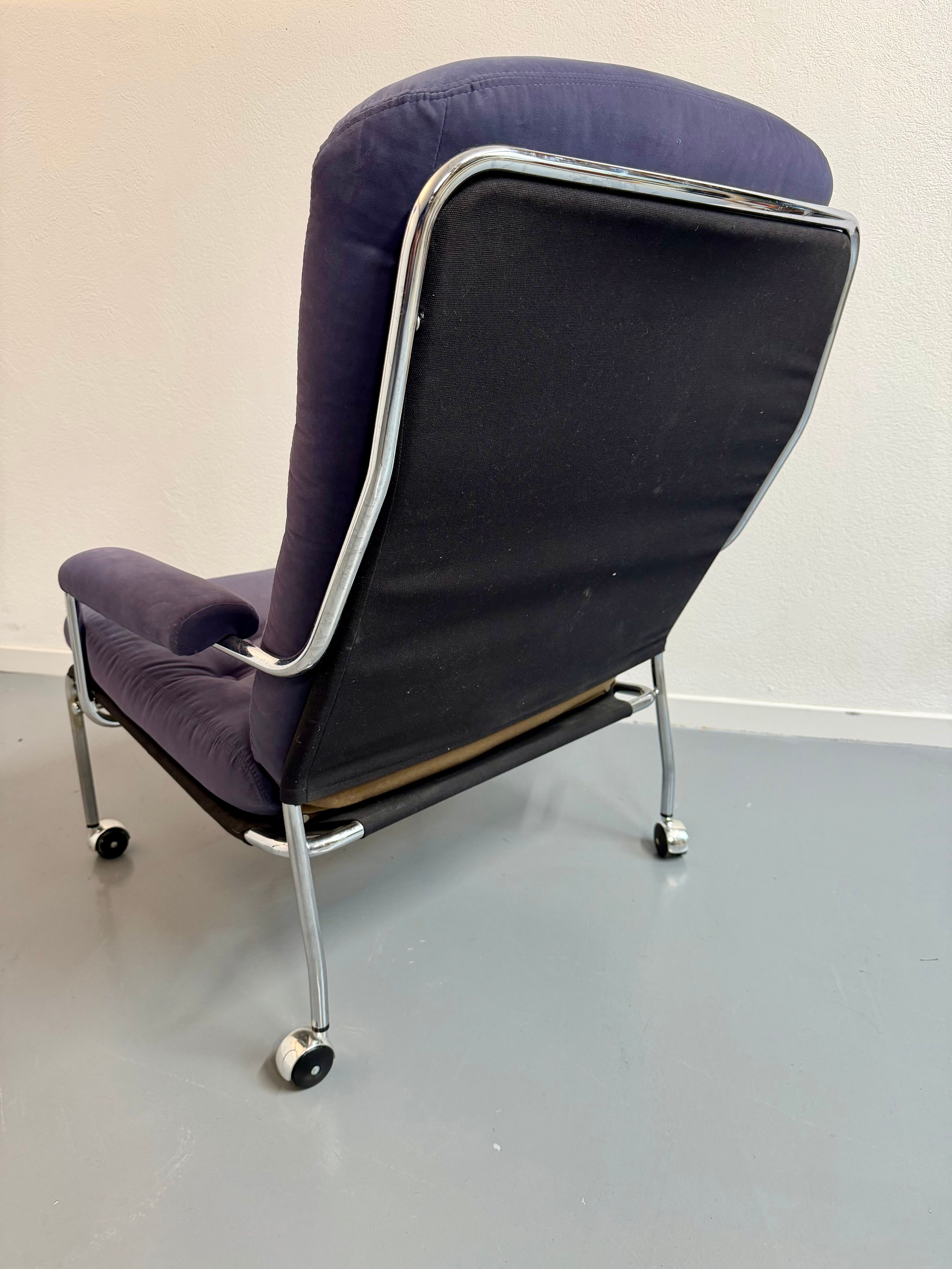 Paire de fauteuils lounge roulette design scandinave Bruno Mathsson