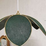 Green linen petal flower hanging lamp