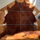 Large vintage natural cowhide carpet 195x188cm