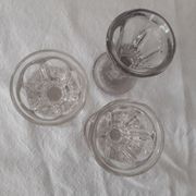 3 thick antique alcohol glasses bubbled deceptive bistro glass 19th