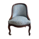 Blue shepherd's chair in mahogany era 19th