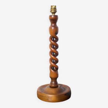 Twisted wooden lamp base, vintage wooden lamp, table lamp, living room lamp, interior decoration