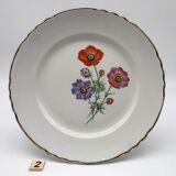 6 Flat porcelain plates "Moulin des Loups" Beaulieu model