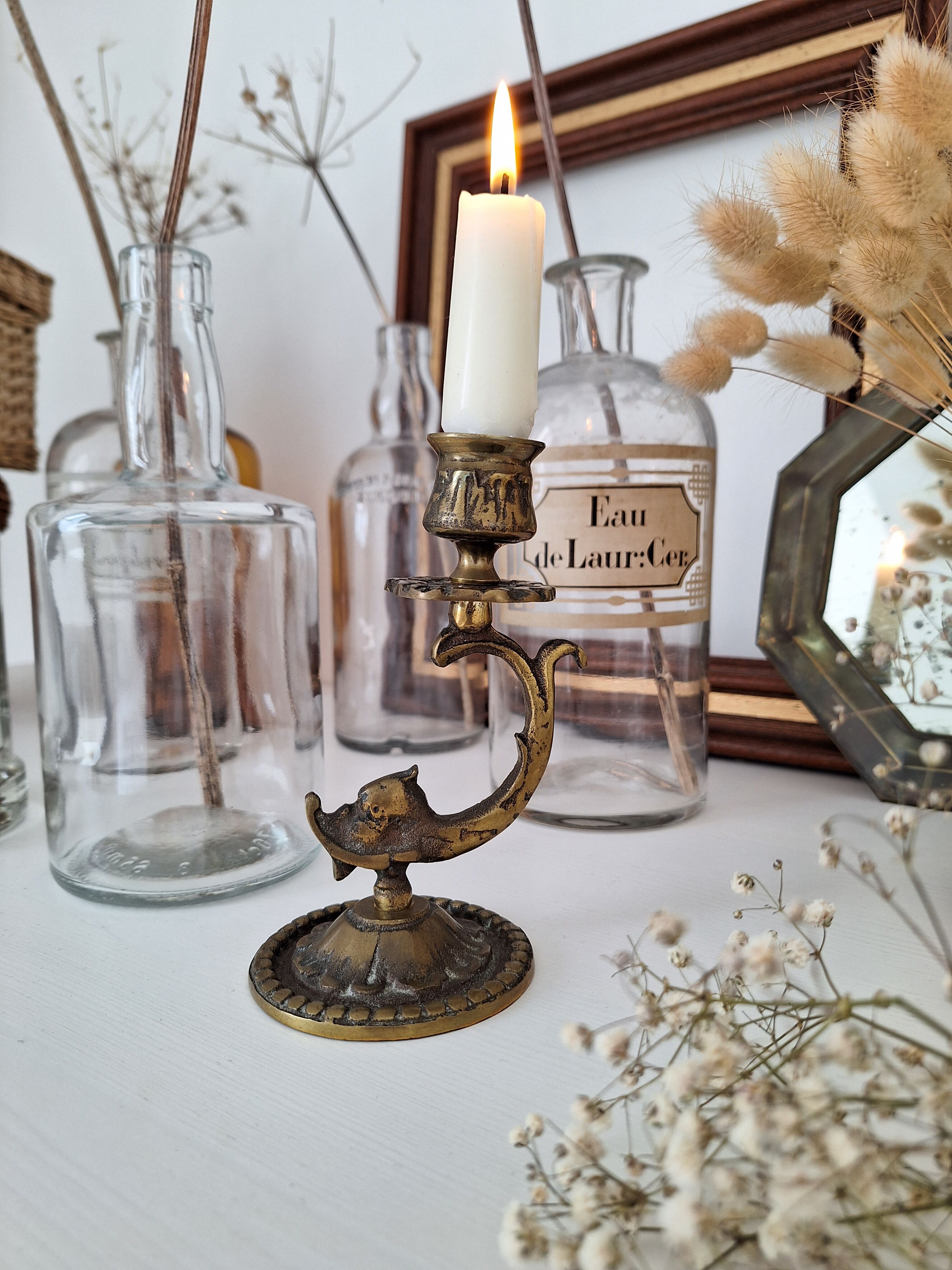 Vintage brass candle holder