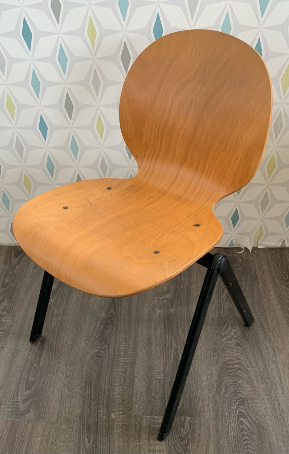 Curved wooden chair