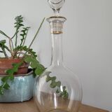 Glass carafe with gold trim