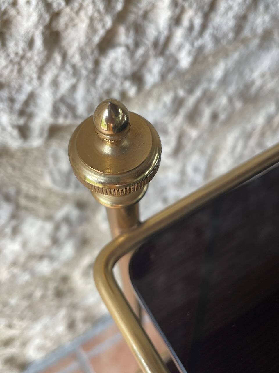 Vintage brass and glass side table circa 70's