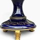 Large blue Sèvres vase / table centre and gold earthenware from Tours, signed.