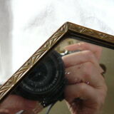 Mirror top art deco chrome bronze