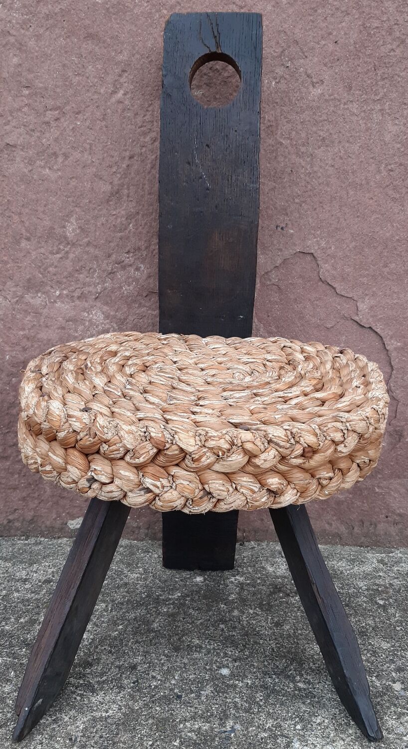 Handmade wickerwork chair from the 60s and 70s