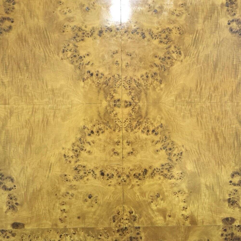 Art Deco Cubist Single Bed in Birch Burl, 1930s-1940s