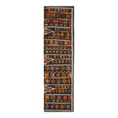 Tapis couloir vintage turc Oushak fait main en laine et coton marron 142x413 cm des années 1970