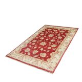 Handmade Wool Red Rug, Floral Oriental Carpet for Living Room 152x100cm