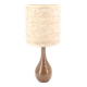 Sandstone ceramic lamp, wool lampshade, 1960s