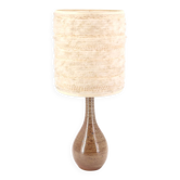 Sandstone ceramic lamp, wool lampshade, 1960s