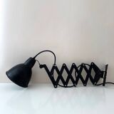 Vintage wall lamp gdr, architect lamp, work lamp metal black, industrial design