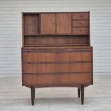 1960s, Danish chest of drawers with a mirror inside, original condition, teak wood.