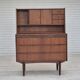 1960s, Danish chest of drawers with a mirror inside, original condition, teak wood.
